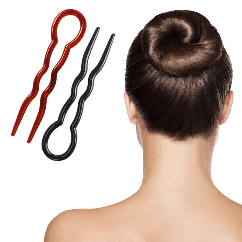 Heqishun 40 Pcs Plastic U Shaped Hair Pins Grip Pins Fast Spiral Hair Braid Twist Styling Clip Pin for Lady, Girl, Women (Black + Brown) - Image 5